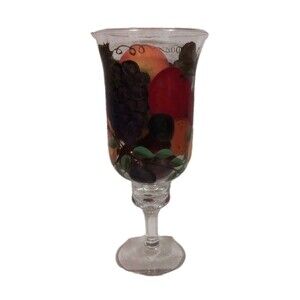 Hand painted‎ glass Vase With Fruit Included